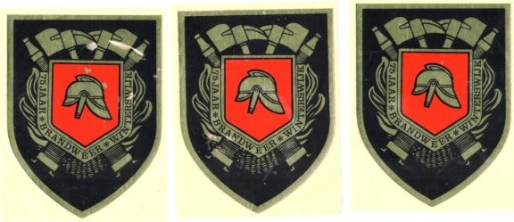 3 stickers 75 jaar brandweer Winterswijk,1979,gst - 1