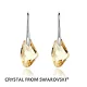 oorbellen golden shadow crystal 925 zilver swarovski kristal facet 1001 oorbellen - 1 - Thumbnail