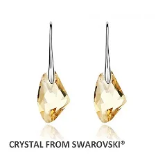 oorbellen golden shadow crystal 925 zilver swarovski kristal facet 1001 oorbellen