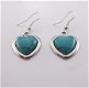 1001 oorbellen tibet zilver met turquoise edelsteen - 1 - Thumbnail