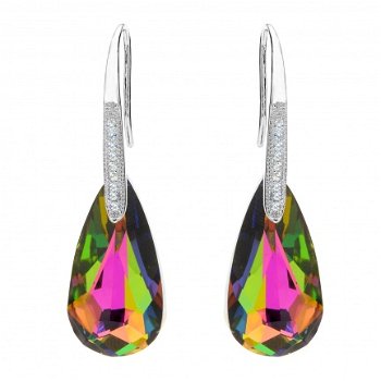 1001 oorbellen swarovski crystal pear met zilver - 1