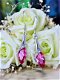 1001 oorbellen swarovski crystal roze met zilveren oorhaken - 2 - Thumbnail