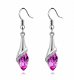 1001 oorbellen swarovski crystal roze met zilveren oorhaken - 1 - Thumbnail