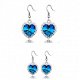 1001 oorbellen swarovski kristallen hartjes blauw met heldere kristalletjes titanic earrings goldpla - 1 - Thumbnail