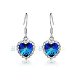 1001 oorbellen swarovski kristallen hartjes blauw met heldere kristalletjes titanic earrings goldpla - 2 - Thumbnail