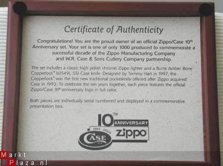 Zippo 10de verjaardag zippo & Case Ltd Ed 341/1000 2003 E171 - 1