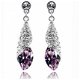 schitterende swarovski oorbellen paars met heldere kristalletjes 1001 OORBELLEN - 1 - Thumbnail