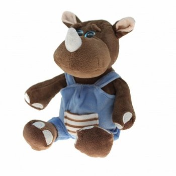 Knuffel pluche neushoorn 19 cm - 2