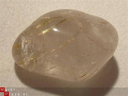 #10 Rutiel kwarts Rutil quartz Knuffelsteen Trommelsteen - 1