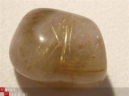 #9 Rutiel kwarts Rutil quartz Knuffelsteen Trommelsteen - 1
