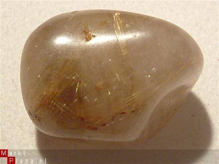 #9 Rutiel kwarts Rutil quartz Knuffelsteen Trommelsteen - 1