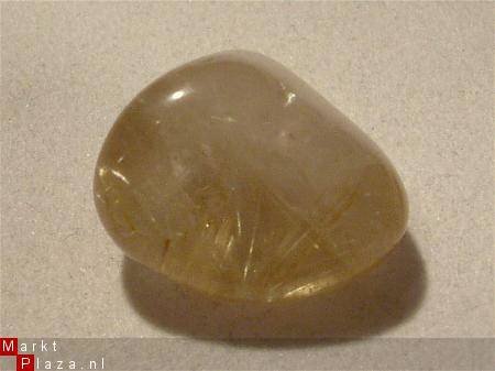 #6 Rutiel kwarts Rutil quartz Knuffelsteen Trommelsteen - 1