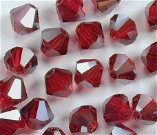 Swarovski 5301 Siam Satin 4mm Per 10 Stuk