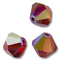 Swarovski 5301 Siam AB 4mm Per 10 Stuk - 1