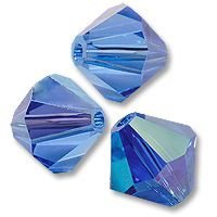 Swarovski 5301 Sapphire AB 4mm Per 10 Stuk - 1