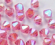 Swarovski 5301 Rose AB2x 4mm Per 10 Stuk.