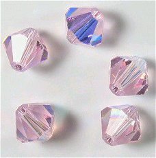 Swarovski 5301 Rosaline AB 4mm Per 10 Stuk