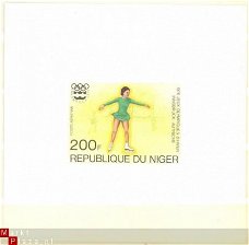 NIGER 1976 Deluxe sheet kunstschaatsen 200F