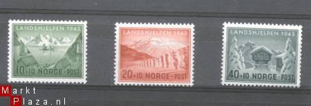 Noorwegen 1943 Ljandshjelpen postfris yvert 254/6 - 1