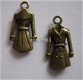 bedeltje/charm mode kleding : regenjas brons - 23x12 mm - 1 - Thumbnail