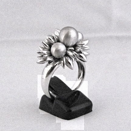 NIEUW! Zilveren handgemaakte RING, kegel/bol INCLUSIEF VERZENDEN. - Afbeelding 2