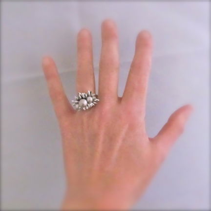 NIEUW! Zilveren handgemaakte RING, kegel/bol INCLUSIEF VERZENDEN. - Afbeelding 3