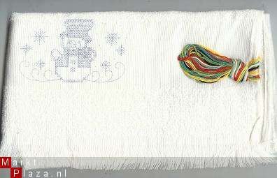 Handdoek met voorbedrukte sneeuwpop 62 x 38cm. - 1