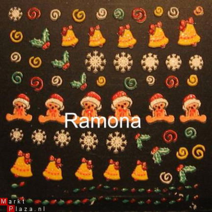 KERST 7 Nail Nagel glitter Stickers Nail Art gel acryl X-mas - nr. 1