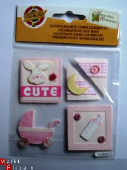 SALE! NIEUW 5 Handmade Embelishments Baby Girl van Make Me - 1