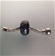 Kobaltblauwe handgemaakte glaskraal met zilverglans NIEUW. - 2 - Thumbnail