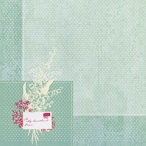 SALE NIEUW vel scrappapier Be Mine 16 Dotted Bouquet van DCWV - 1