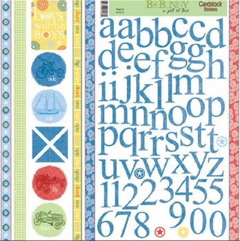 SALE NIEUW vel 12 inch Cardstock stickervel Regatta Alphabet van Bo Bunny - 1
