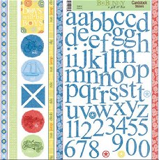 SALE NIEUW vel 12 inch Cardstock stickervel Regatta Alphabet van Bo Bunny