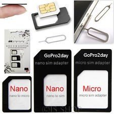 Noosy Sim Adapter 3 in 1 en Ejector pin / Nano Sim en Micro Sim - 1