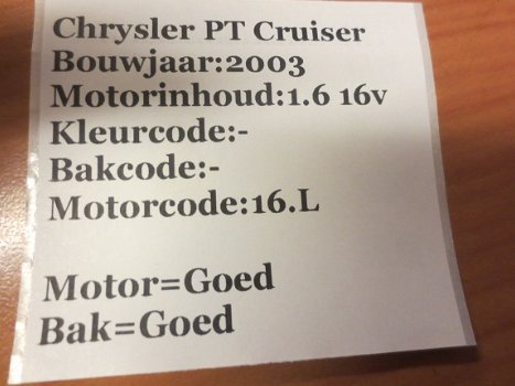 Chrysler pt cruiser 1.6 16V 2003 Onderdelen en Plaatwerk - 7