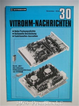 [1974] Vitrohm-Nachrichten, Nr. 30-Nov 1974, Vitrohm - 1