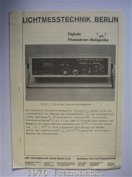 [1976] Datenblatt Digitales Photostrom-Messgerät, LMT Berlin - 1