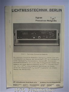 [1976] Datenblatt Digitales Photostrom-Messgerät, LMT Berlin