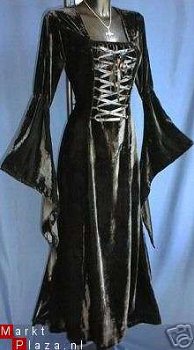 Middeleeuwse zwarte jurk gothic - 1