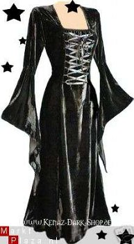 Middeleeuwse zwarte jurk gothic - 1