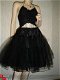 Vintage, retro 3laagse zwarte petticoat uit tule - 1 - Thumbnail