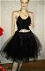 Vintage, retro 3laagse zwarte petticoat uit tule - 1 - Thumbnail