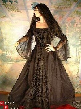 Middeleeuwse jurk uit satijn NEBULA in XXL - 1