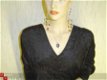 Mooie korte gotische jurk uit zwart gesmokt stretchvelours - 1 - Thumbnail