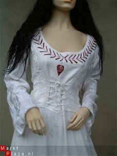 Hippie Goa middeleeuwse witte jurk Gothic