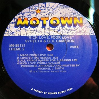 LP Syreeta & G.C. Cameron,USA(p),1977,Motown M6-891S,nieuwst - 4