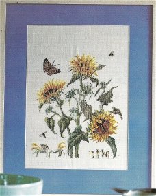 Borduurpatroon 186 schilderij met zonnebloemen