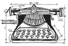 SALE TIM HOLTZ GROTE cling stempel Vintage Things Blueprint Typewriter