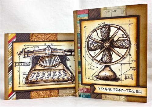 SALE TIM HOLTZ GROTE cling stempel Vintage Things Blueprint Typewriter - 3