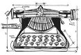 SALE TIM HOLTZ GROTE cling stempel Vintage Things Blueprint Typewriter. - 1 - Thumbnail